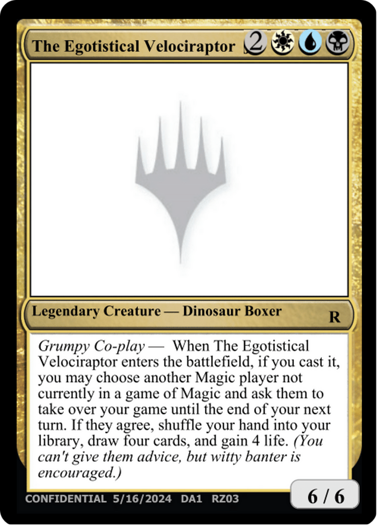 The Egotistical Velociraptor [Mystery Booster 2 Playtest Cards] | Gamer Loot