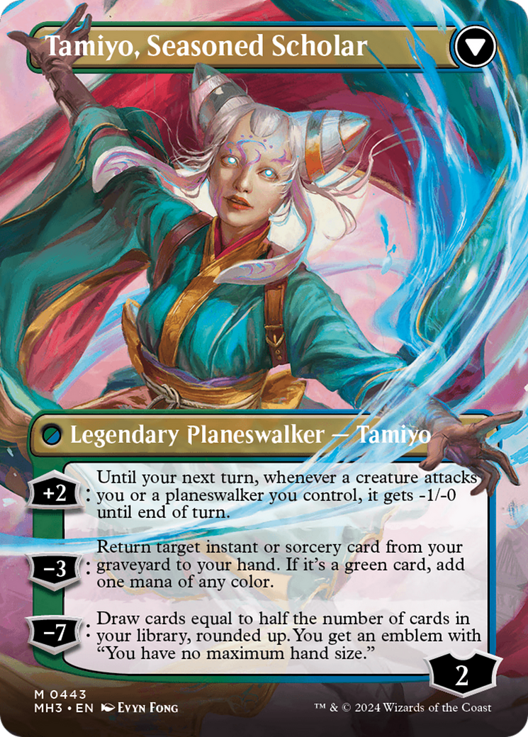 Tamiyo, Inquisitive Student // Tamiyo, Seasoned Scholar (Borderless) [Modern Horizons 3] | Gamer Loot