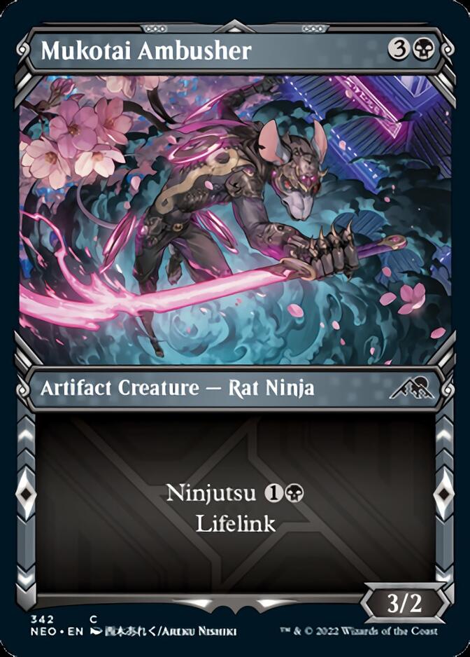 Mukotai Ambusher (Showcase Ninja) [Kamigawa: Neon Dynasty] | Gamer Loot