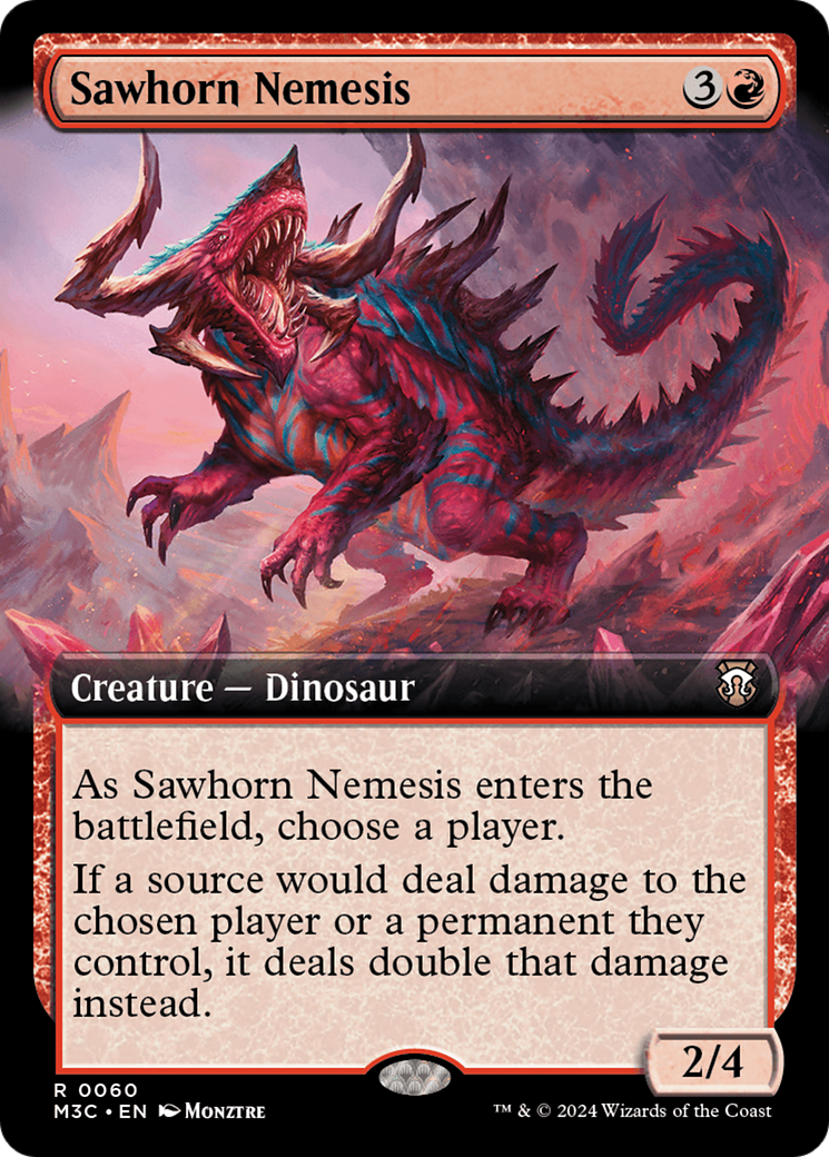 Sawhorn Nemesis (Extended Art) (Ripple Foil) [Modern Horizons 3 Commander] | Gamer Loot