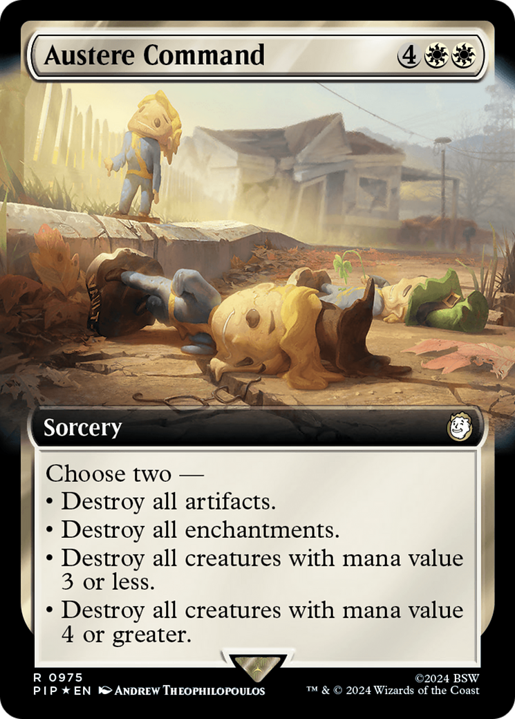 Austere Command (Extended Art) (Surge Foil) [Fallout] | Gamer Loot