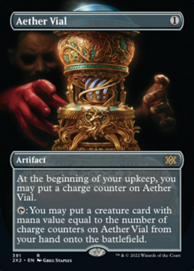 Aether Vial (Borderless Alternate Art) [Double Masters 2022] | Gamer Loot