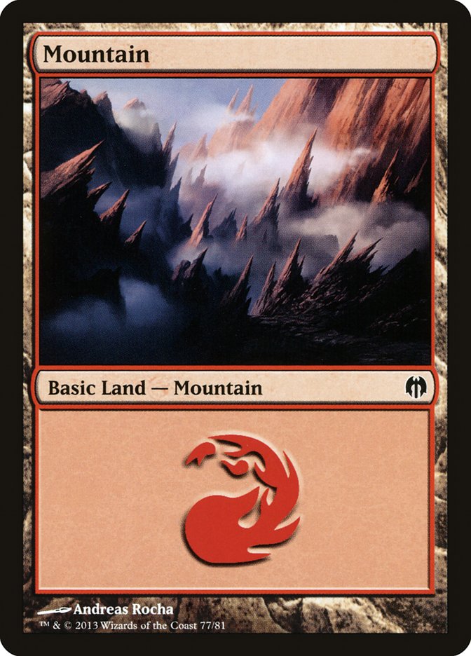 Mountain (77) [Duel Decks: Heroes vs. Monsters] | Gamer Loot