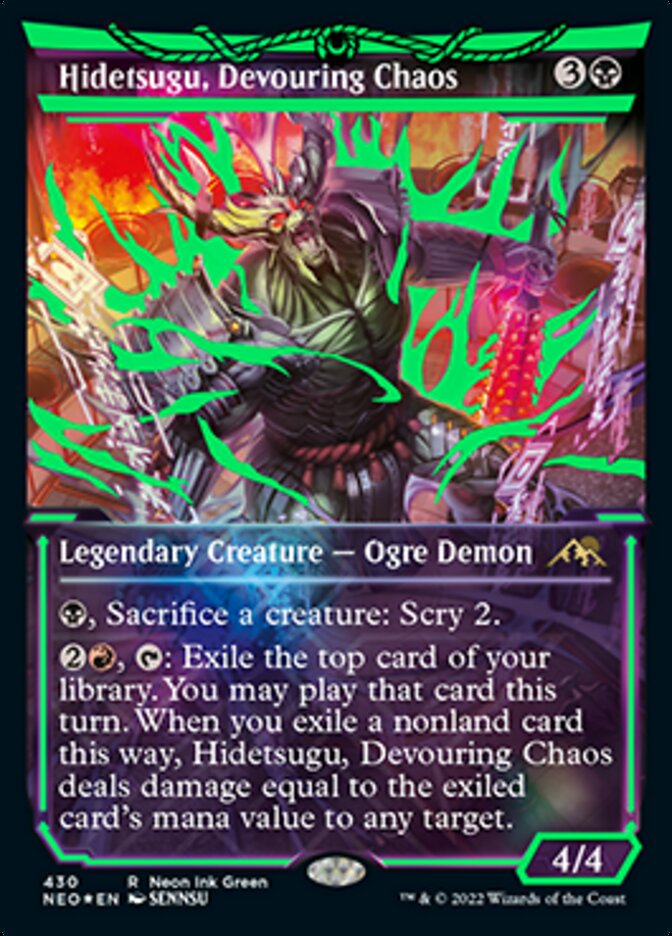 Hidetsugu, Devouring Chaos (Neon Ink Green) [Kamigawa: Neon Dynasty] | Gamer Loot