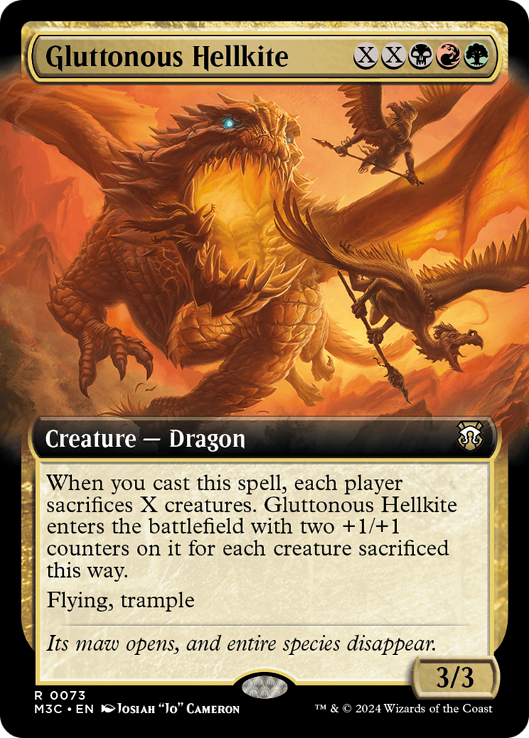 Gluttonous Hellkite (Extended Art) [Modern Horizons 3 Commander] | Gamer Loot