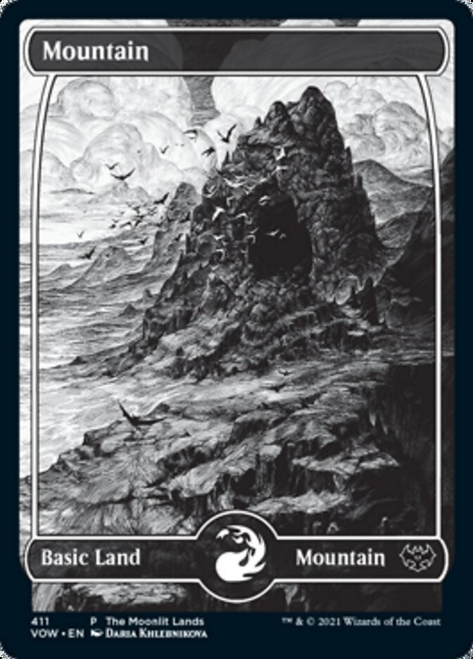 Mountain (The Moonlit Lands) (Foil Etched) [Innistrad: Crimson Vow Promos] | Gamer Loot