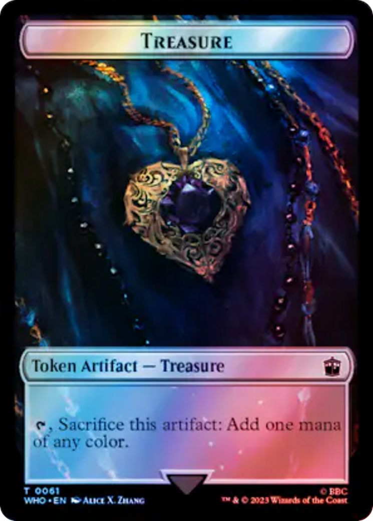 Warrior // Treasure (0061) Double-Sided Token (Surge Foil) [Doctor Who Tokens] | Gamer Loot