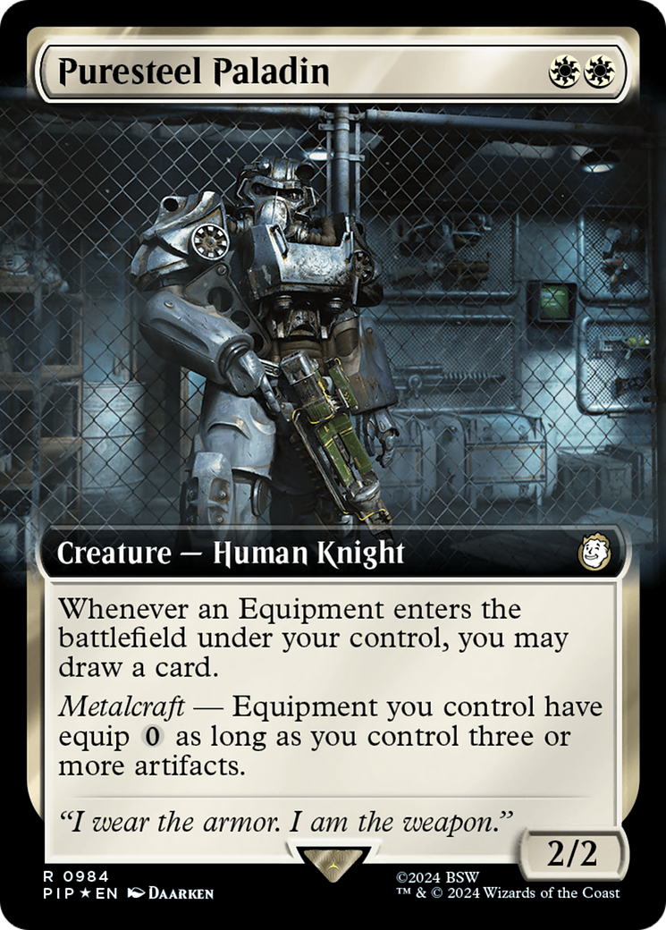 Puresteel Paladin (Extended Art) (Surge Foil) [Fallout] | Gamer Loot