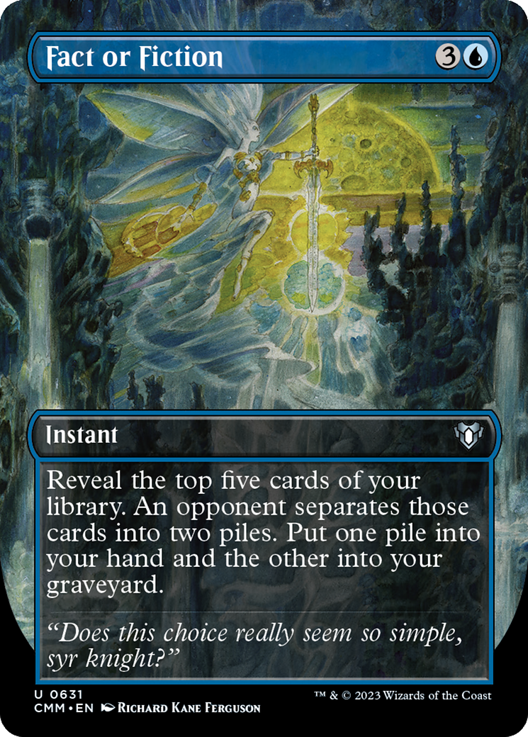 Fact or Fiction (Borderless Alternate Art) [Commander Masters] | Gamer Loot