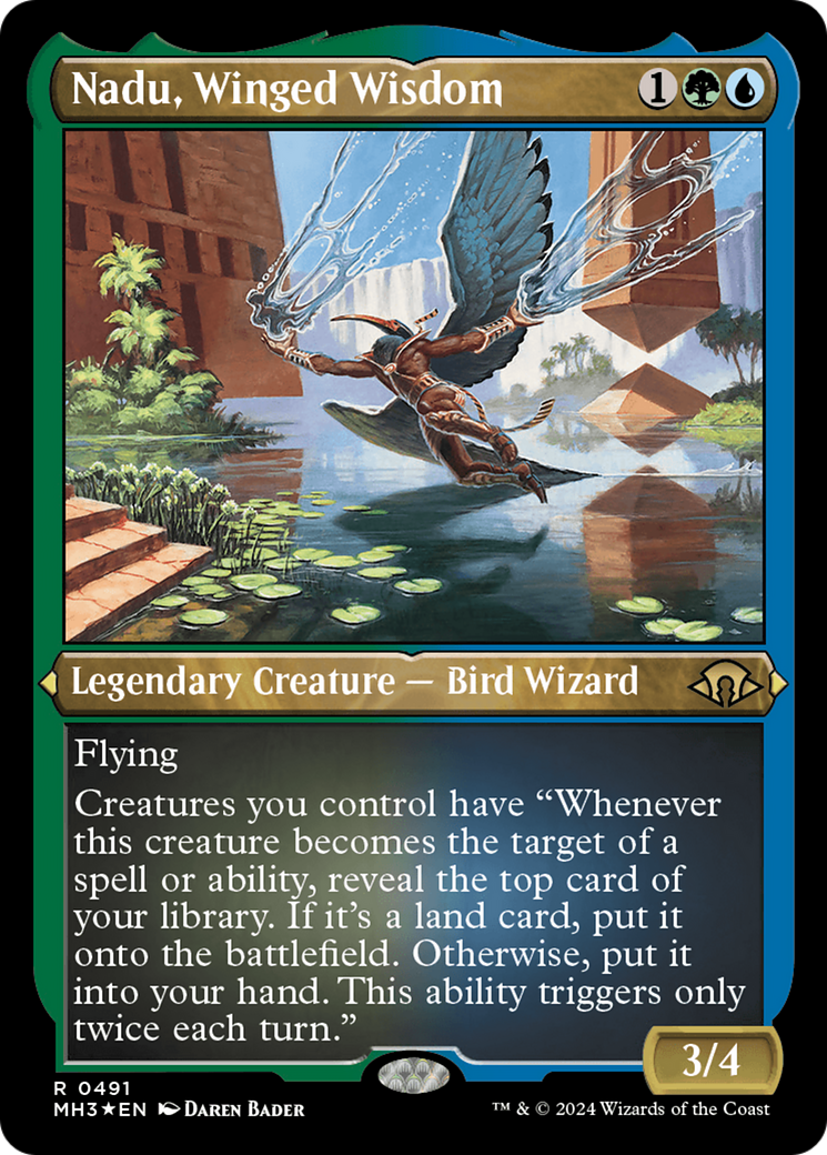 Nadu, Winged Wisdom (Foil Etched) [Modern Horizons 3] | Gamer Loot