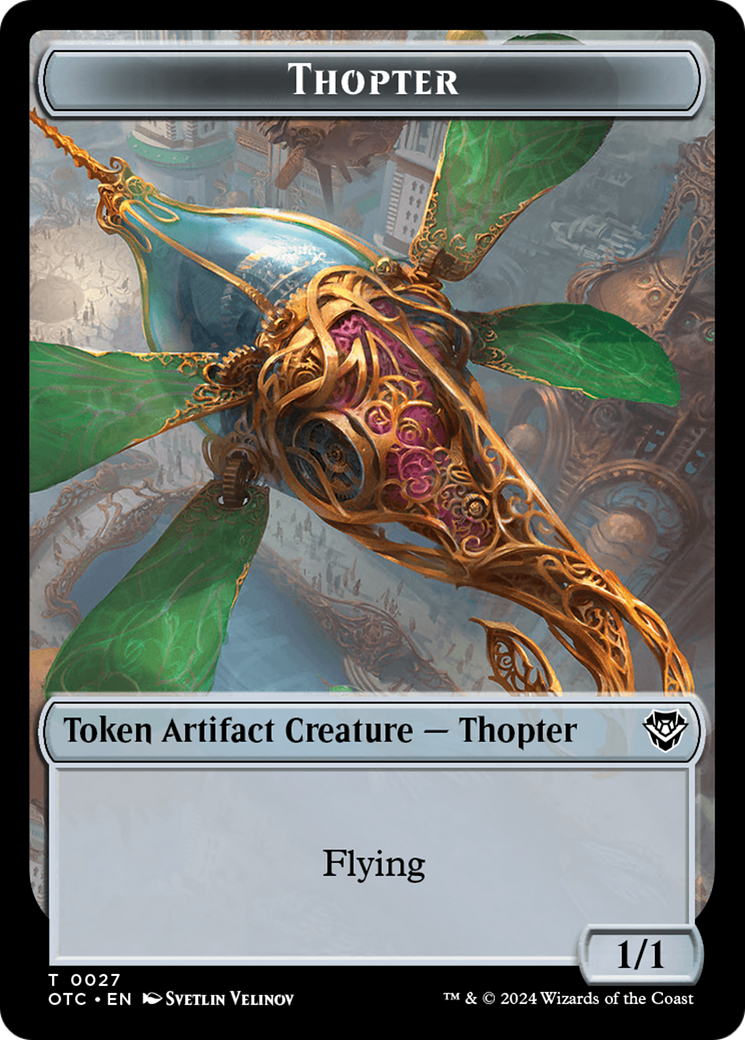 Thopter // Treasure Double-Sided Token [Outlaws of Thunder Junction Commander Tokens] | Gamer Loot