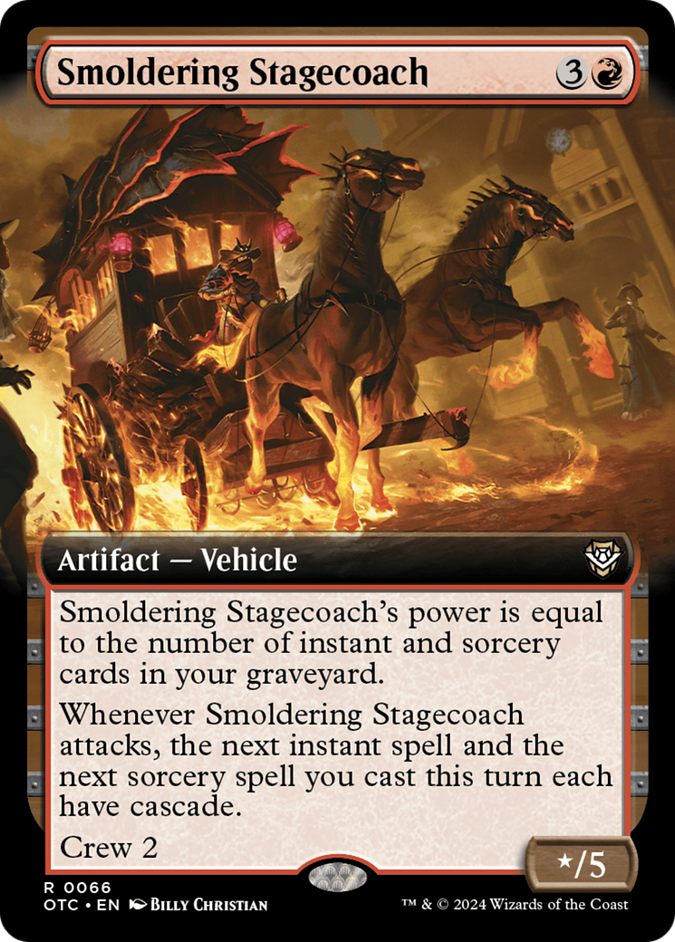 Smoldering Stagecoach (Extended Art) [Outlaws of Thunder Junction Commander] | Gamer Loot