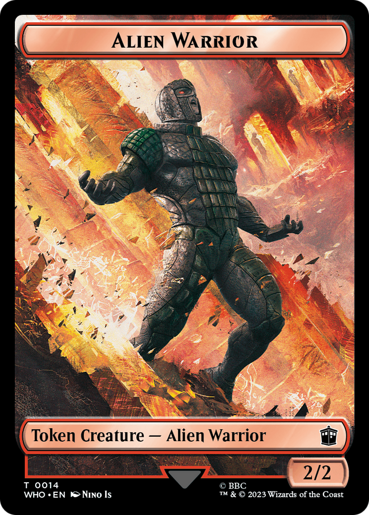 Alien Rhino // Alien Warrior Double-Sided Token [Doctor Who Tokens] | Gamer Loot