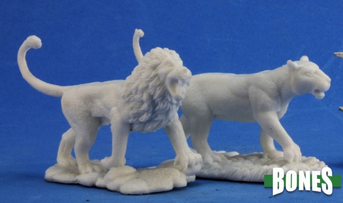 Reaper Bones Miniatures: Lions (2) | Gamer Loot