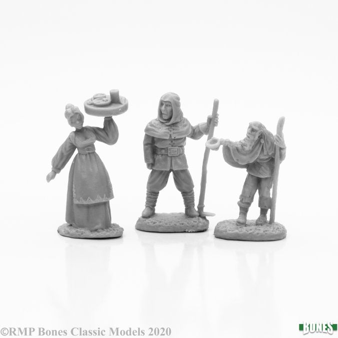 Reaper Bones Miniatures: Townsfolk I (3) | Gamer Loot