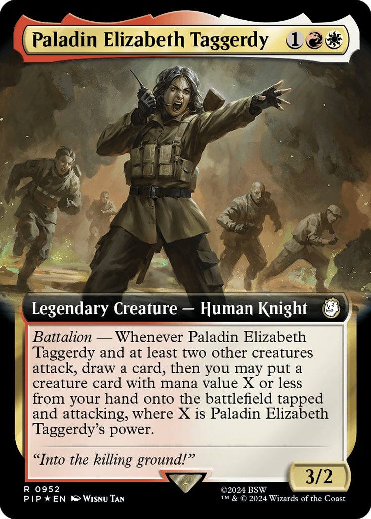 Paladin Elizabeth Taggerdy (Extended Art) (Surge Foil) [Fallout] | Gamer Loot