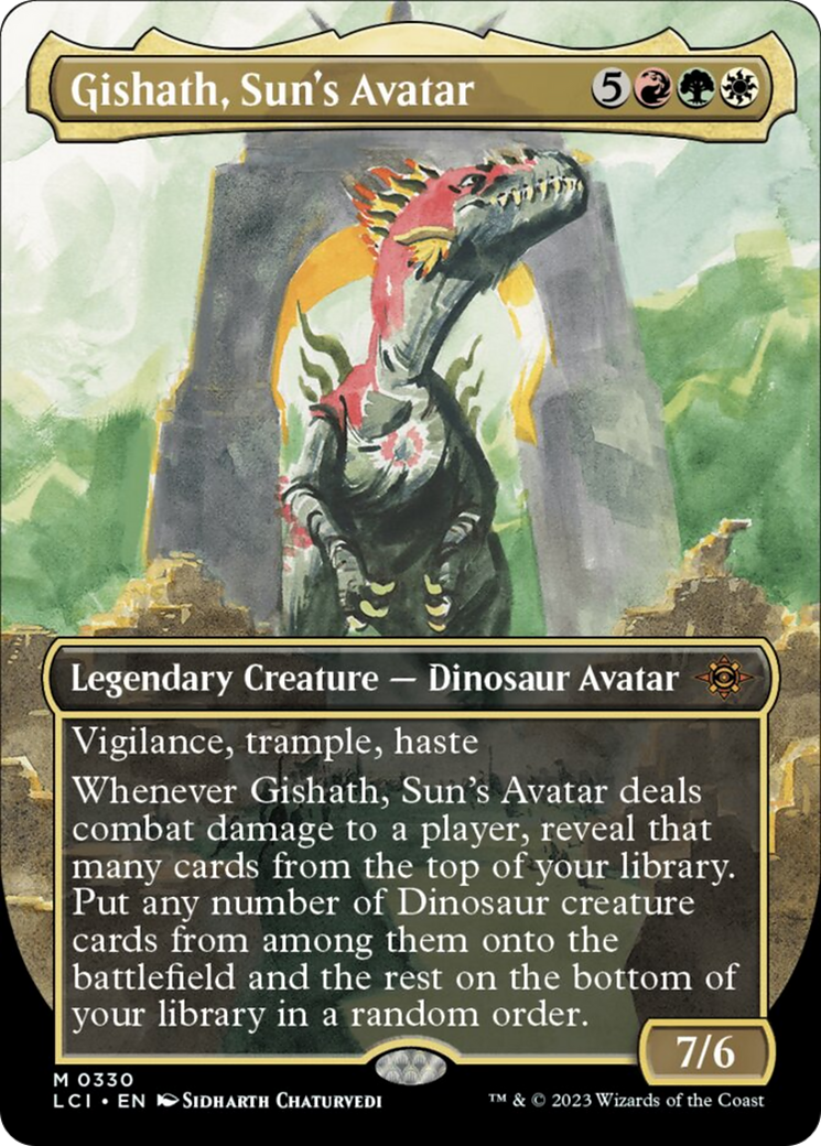 Gishath, Sun's Avatar (Borderless) [The Lost Caverns of Ixalan] | Gamer Loot