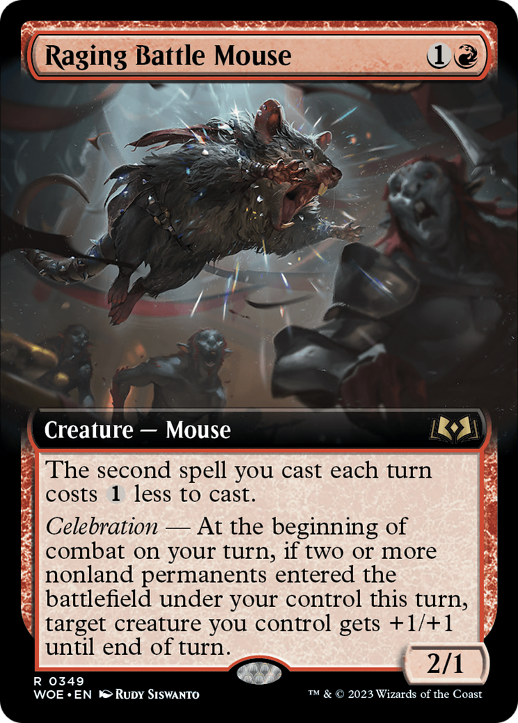 Raging Battle Mouse (Extended Art) [Wilds of Eldraine] | Gamer Loot