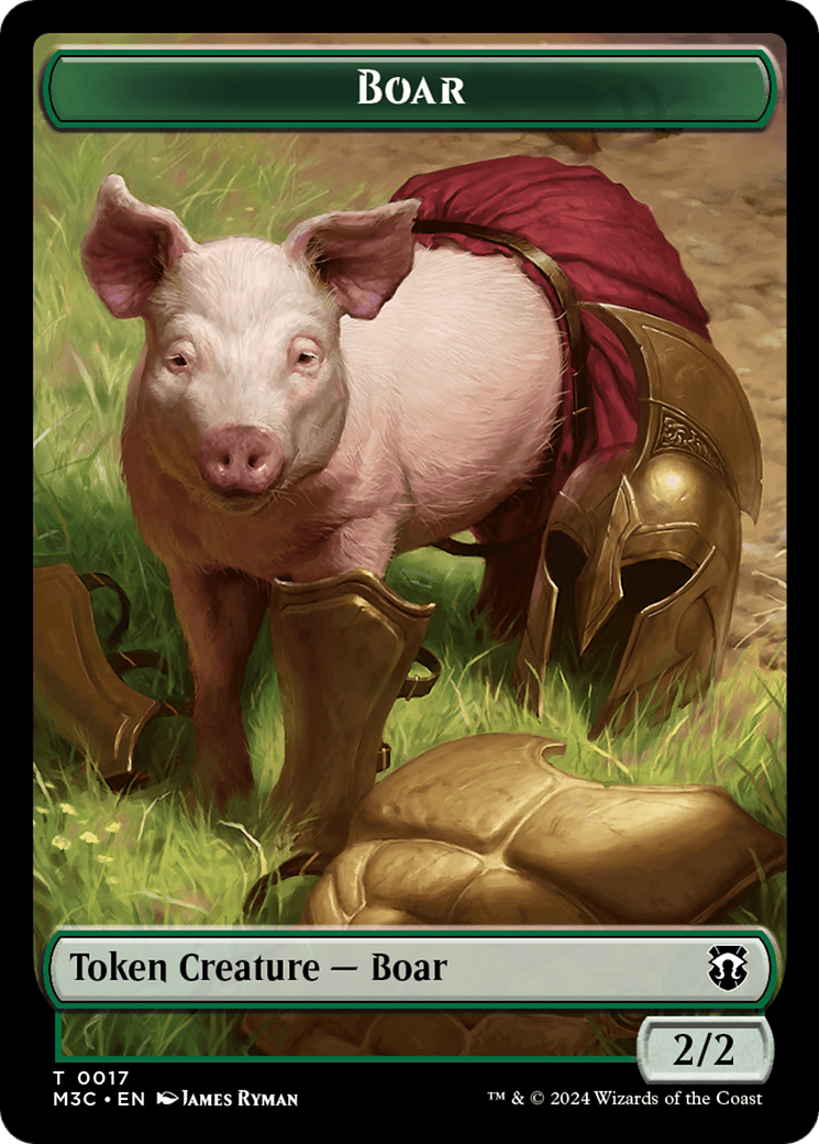 Boar (Ripple Foil) // Forest Dryad Double-Sided Token [Modern Horizons 3 Commander Tokens] | Gamer Loot