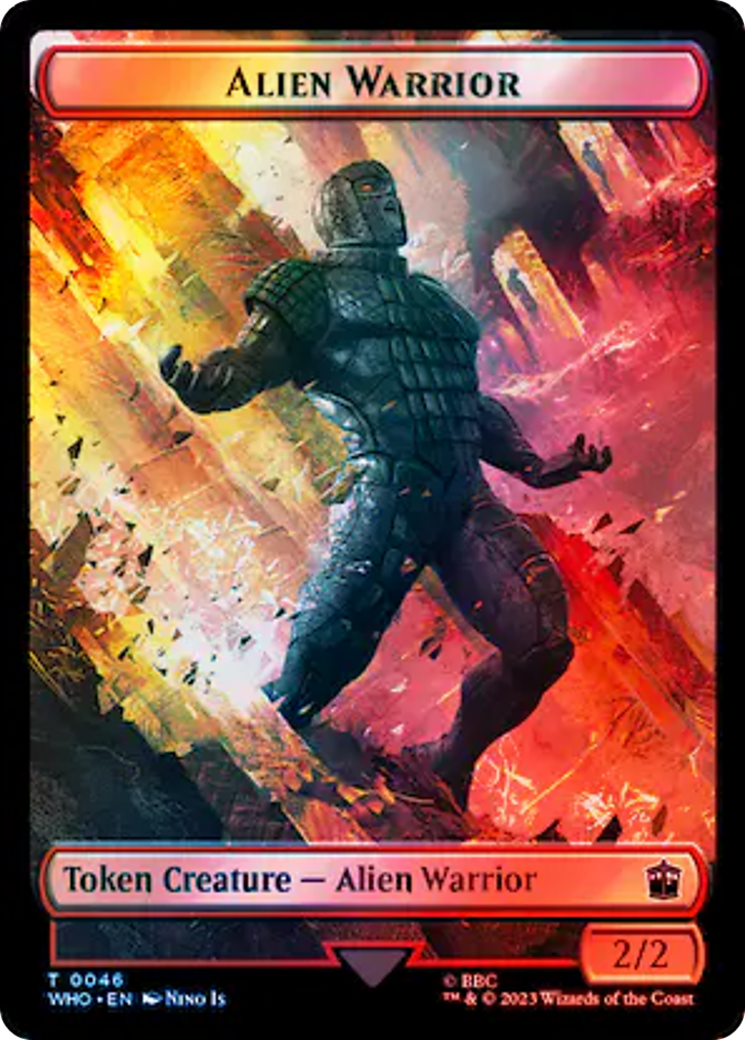 Copy // Alien Warrior Double-Sided Token (Surge Foil) [Doctor Who Tokens] | Gamer Loot