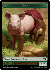 Boar // Manifest Double-Sided Token [Outlaws of Thunder Junction Commander Tokens] | Gamer Loot