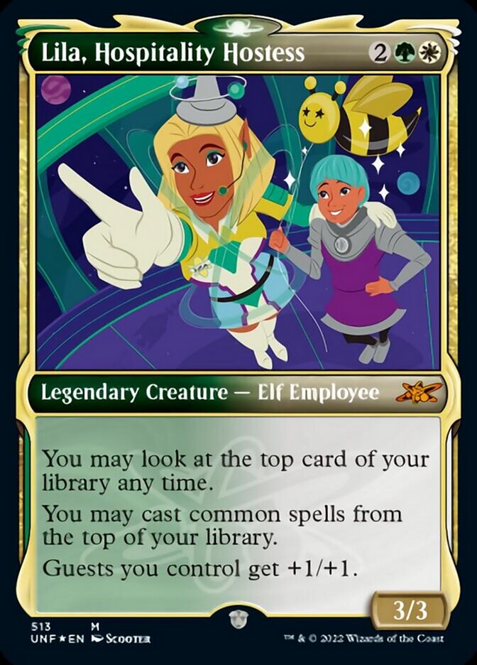 Lila, Hospitality Hostess (Showcase) (Galaxy Foil) [Unfinity] | Gamer Loot