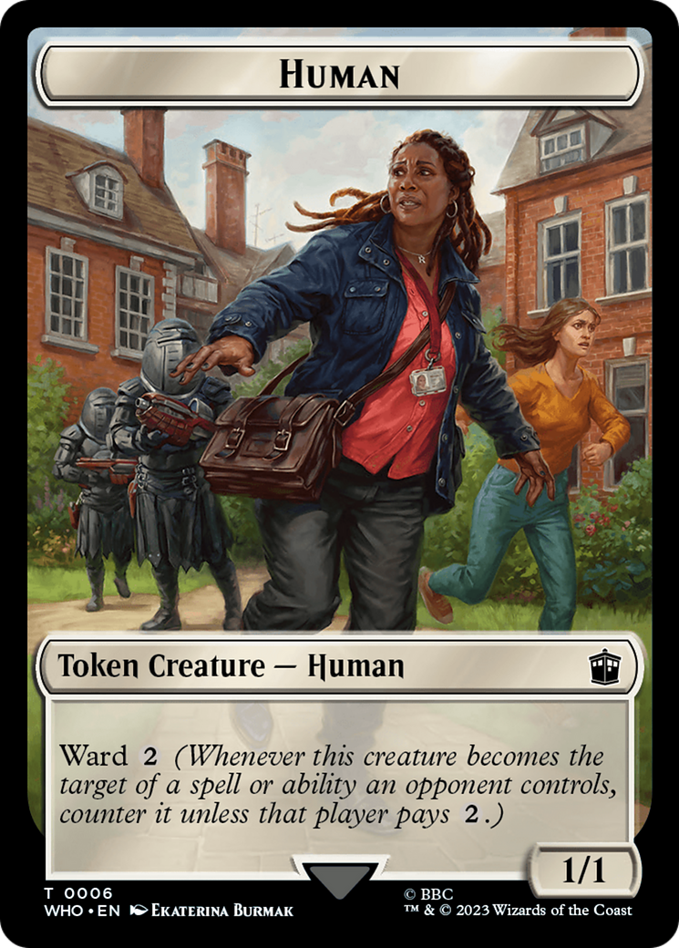 Human (0006) // Cyberman Double-Sided Token [Doctor Who Tokens] | Gamer Loot