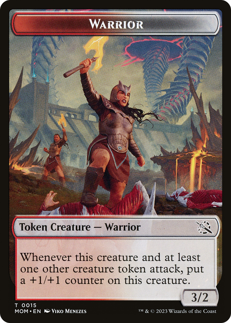 Warrior // Wrenn and Realmbreaker Emblem Double-Sided Token [March of the Machine Tokens] | Gamer Loot