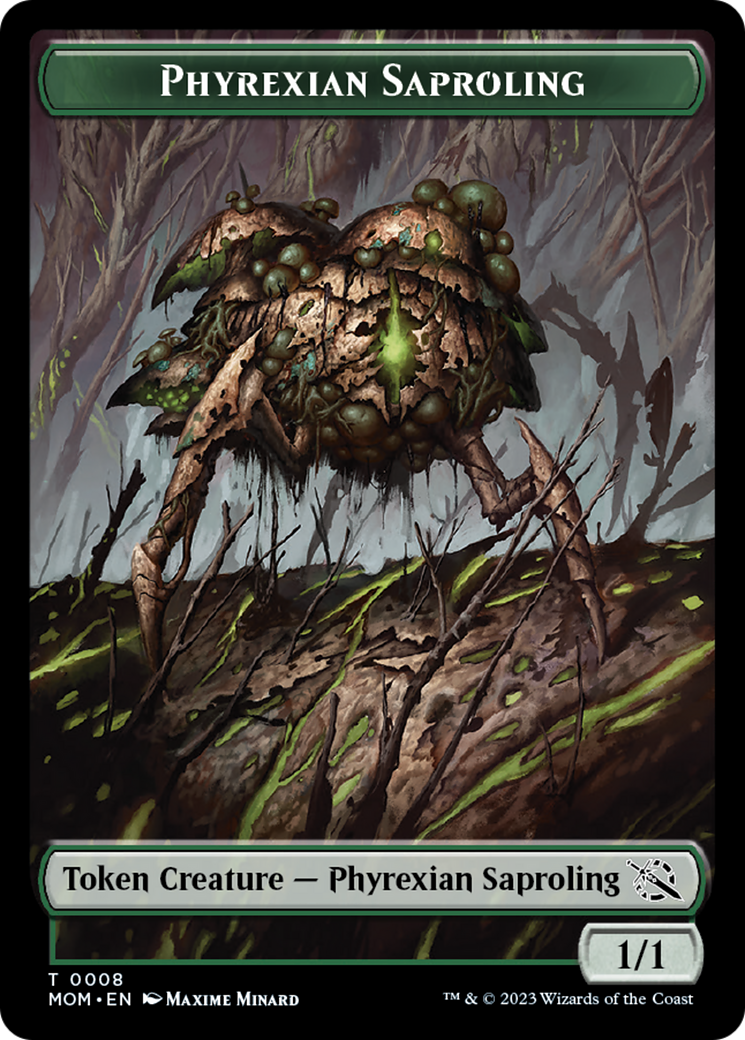 Warrior // Phyrexian Saproling Double-Sided Token [March of the Machine Tokens] | Gamer Loot