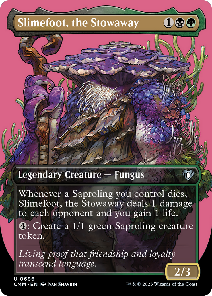 Slimefoot, the Stowaway (Borderless Profile) [Commander Masters] | Gamer Loot