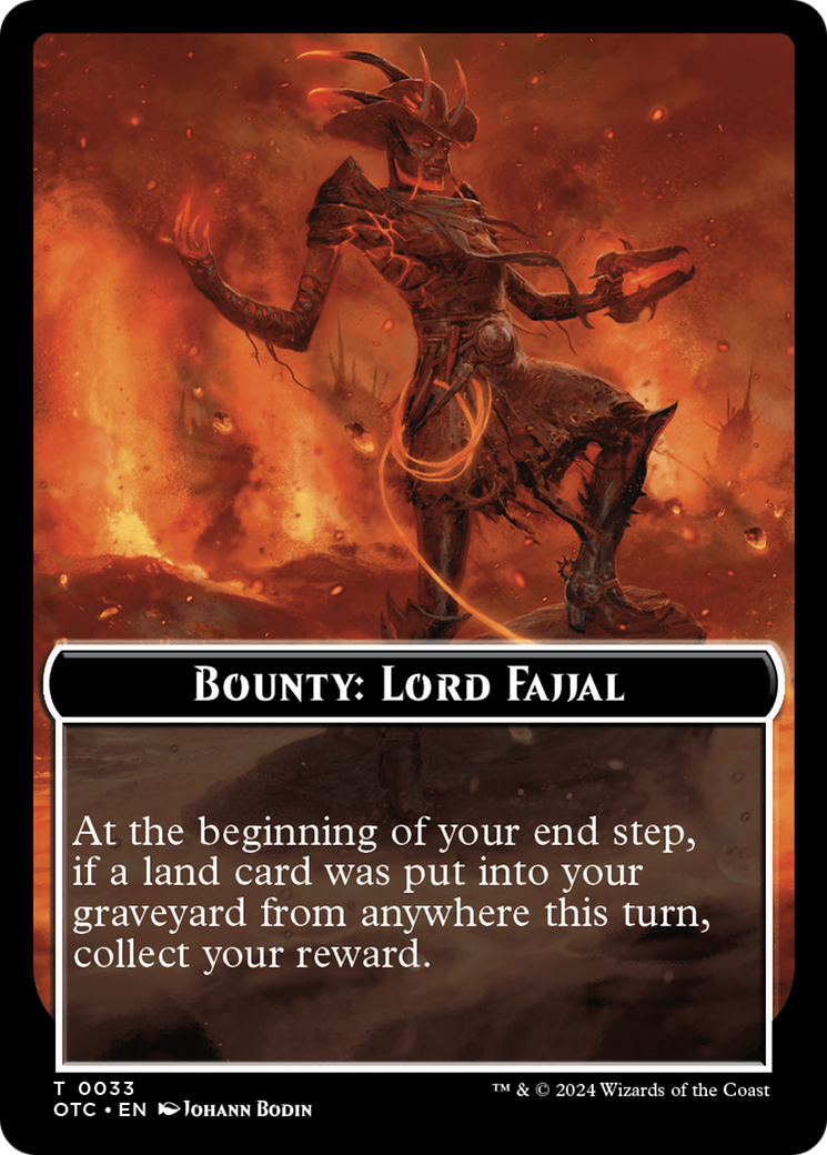 Bounty: Lord Fajjal // Bounty Rules Double-Sided Token [Outlaws of Thunder Junction Commander Tokens] | Gamer Loot