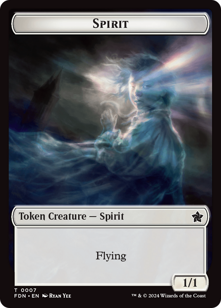 Spirit // Cat (0001) Doubled-Sided Token [Foundations Tokens] | Gamer Loot