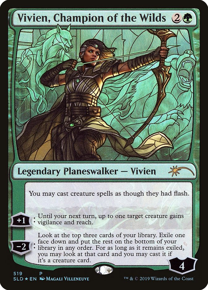 Vivien, Champion of the Wilds (Stained Glass) [Secret Lair Drop Promos] | Gamer Loot