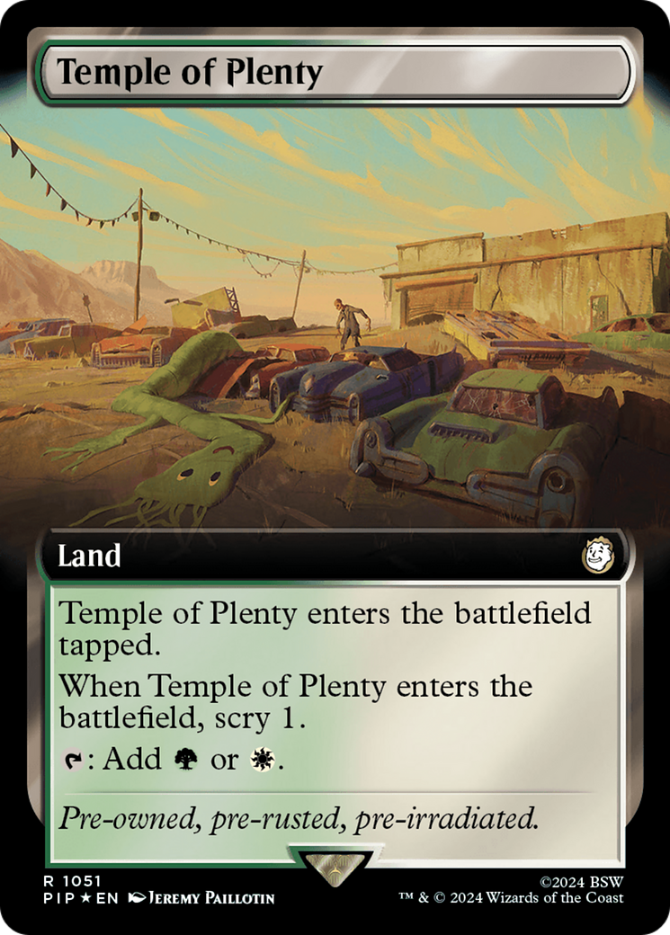 Temple of Plenty (Extended Art) (Surge Foil) [Fallout] | Gamer Loot