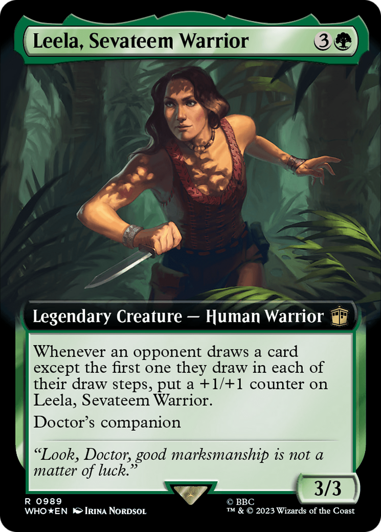Leela, Sevateem Warrior (Extended Art) (Surge Foil) [Doctor Who] | Gamer Loot