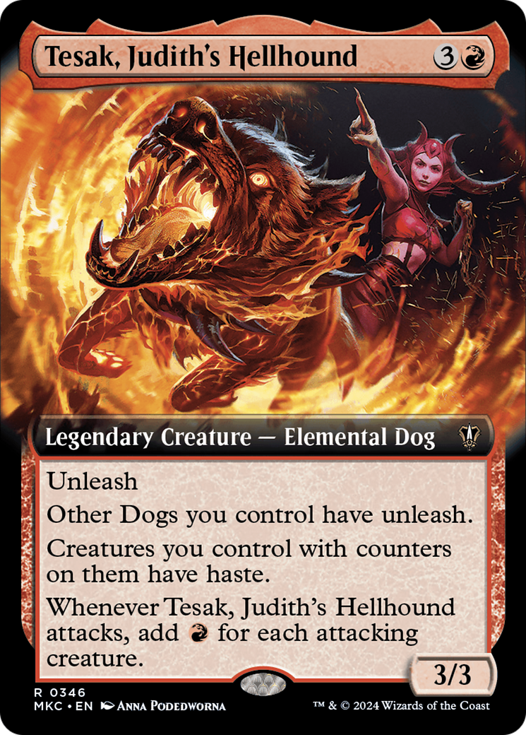 Tesak, Judith's Hellhound (Extended Art) [Murders at Karlov Manor Commander] | Gamer Loot