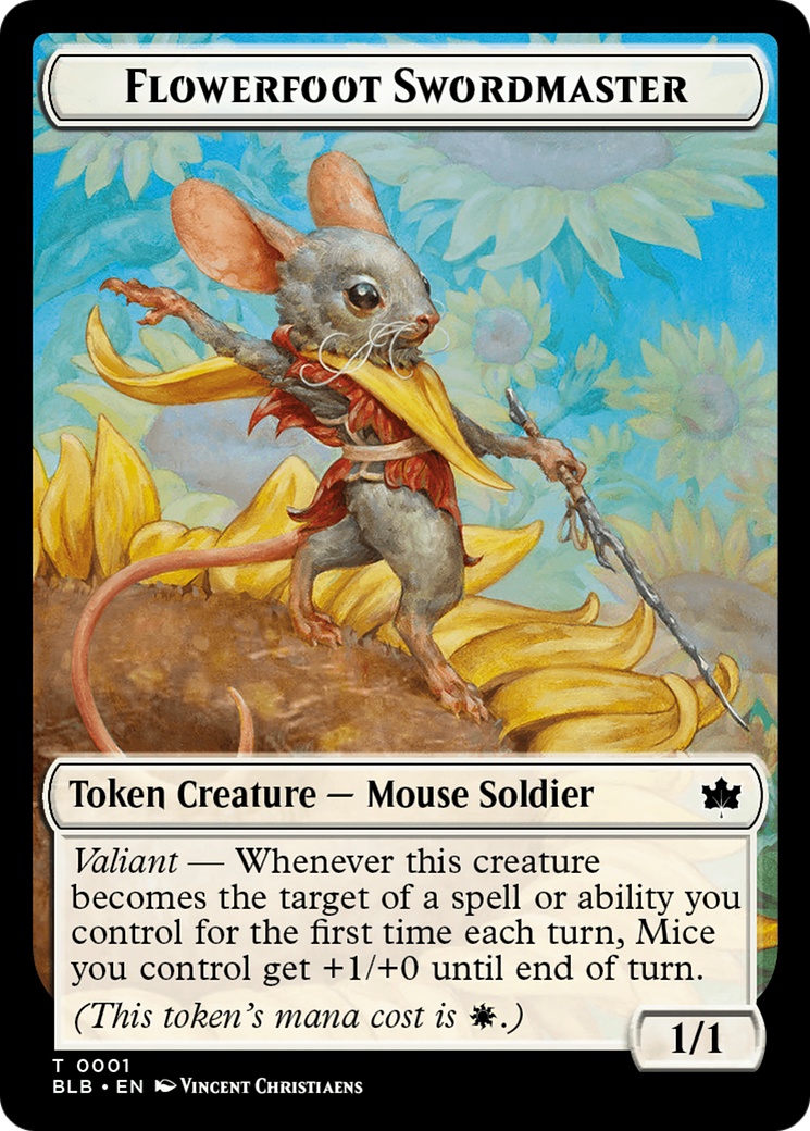 Rabbit // Flowerfoot Swordmaster Double-Sided Token [Bloomburrow Tokens] | Gamer Loot