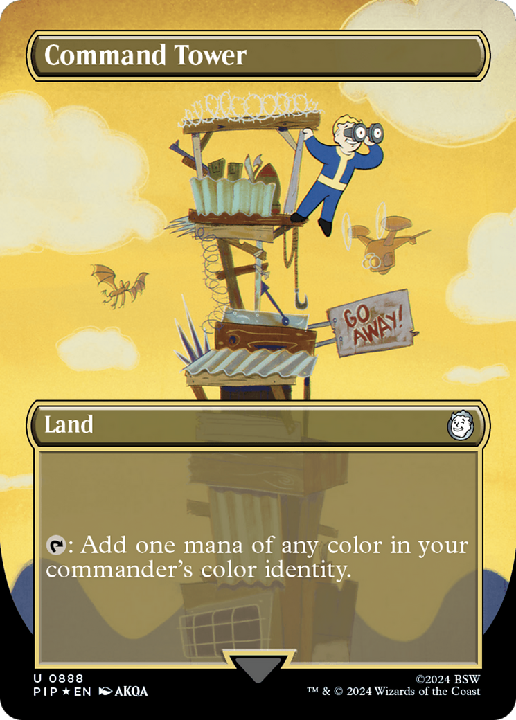 Command Tower (Borderless) (Surge Foil) [Fallout] | Gamer Loot