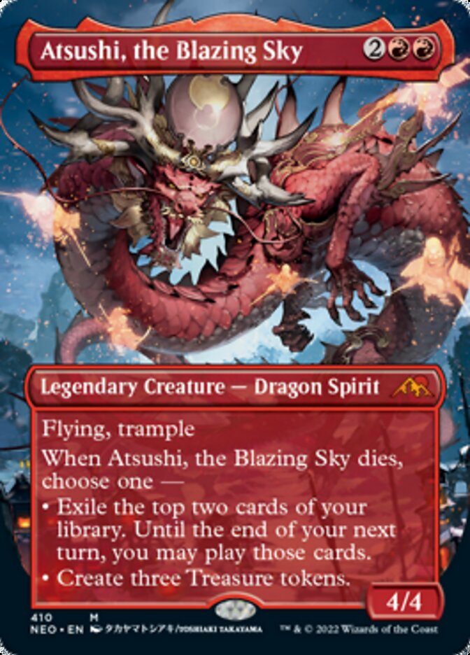 Atsushi, the Blazing Sky (Borderless Alternate Art) [Kamigawa: Neon Dynasty] | Gamer Loot