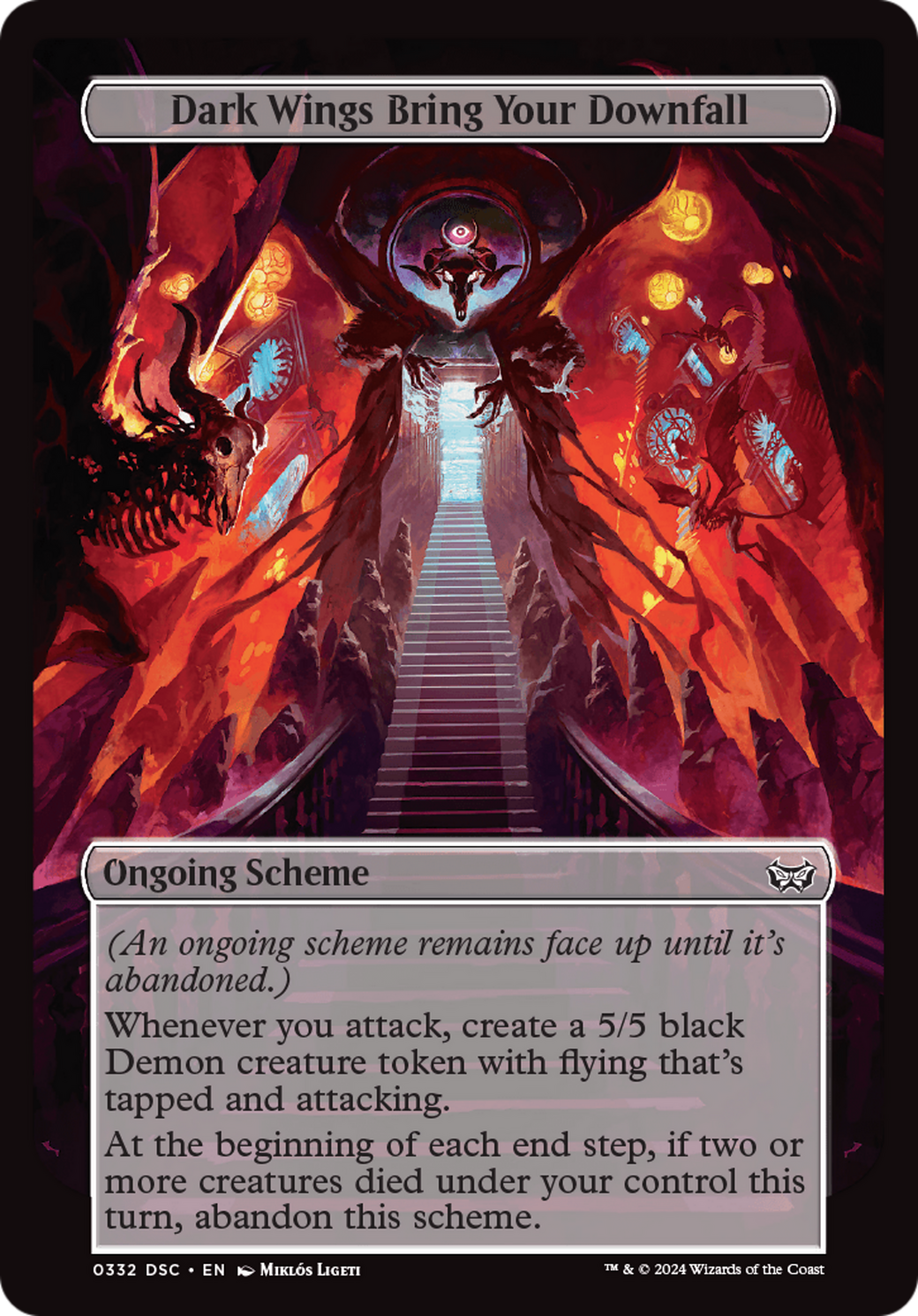 Dark Wings Bring Your Downfall (Full Art) [Duskmourn: House of Horror Commander] | Gamer Loot