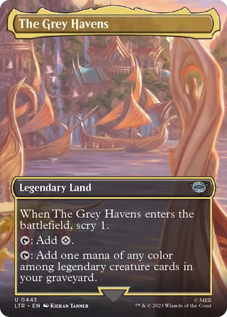 The Grey Havens (Borderless Alternate Art) [The Lord of the Rings: Tales of Middle-Earth] | Gamer Loot