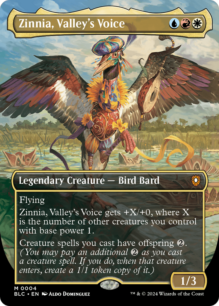 Zinnia, Valley's Voice (Borderless) [Bloomburrow Commander] | Gamer Loot