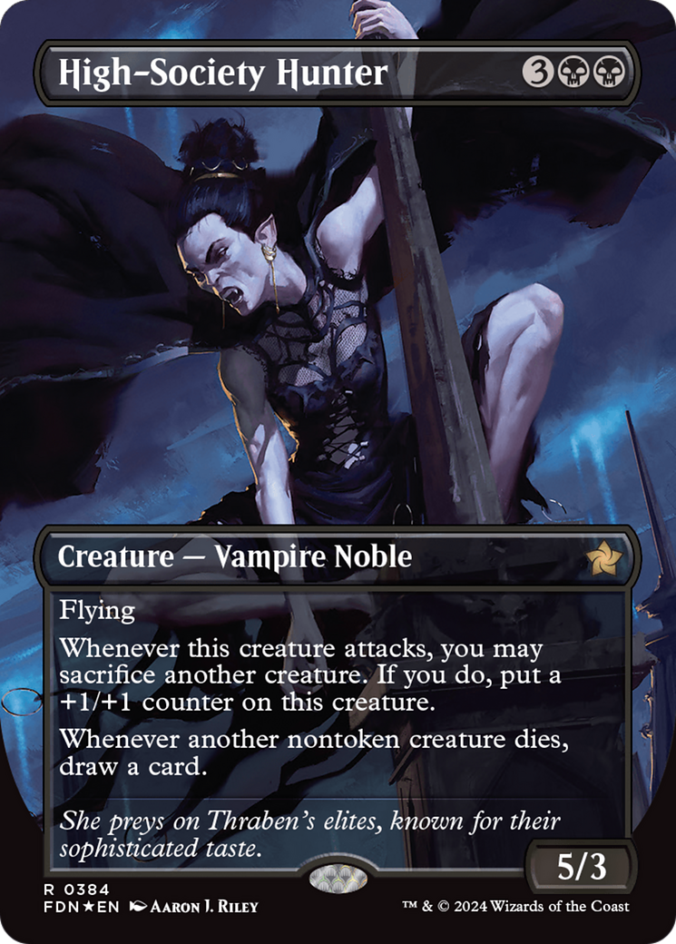 High-Society Hunter (Borderless) (Mana Foil) [Foundations] | Gamer Loot