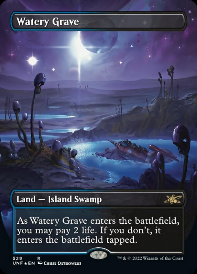 Watery Grave (Borderless) (Galaxy Foil) [Unfinity] | Gamer Loot