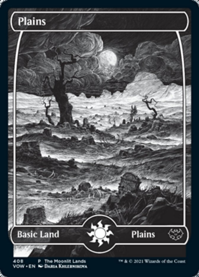 Plains (The Moonlit Lands) (Foil Etched) [Innistrad: Crimson Vow Promos] | Gamer Loot