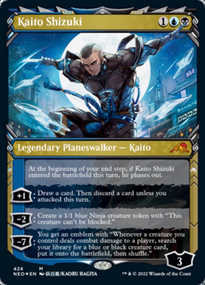 Kaito Shizuki (Showcase) (Foil Etched) [Kamigawa: Neon Dynasty] | Gamer Loot