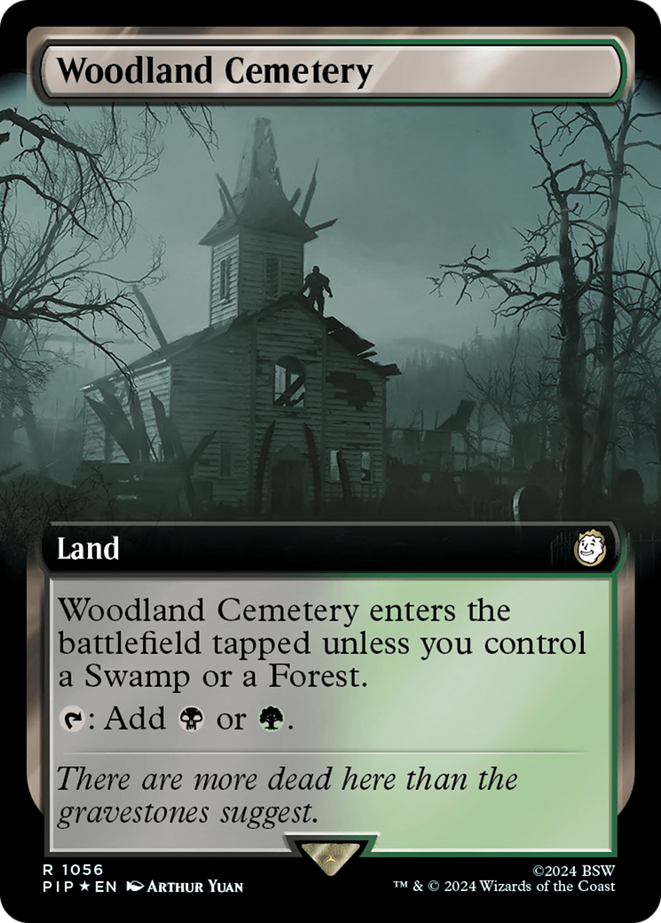 Woodland Cemetery (Extended Art) (Surge Foil) [Fallout] | Gamer Loot