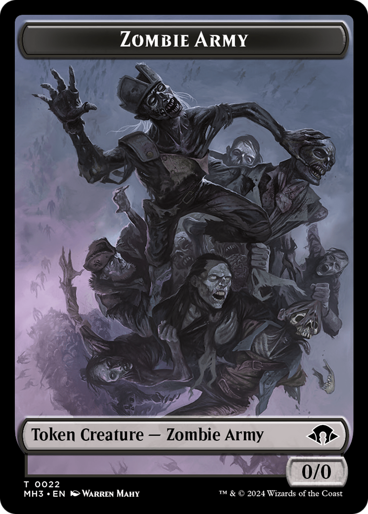 Zombie Army // Energy Reserve Double-Sided Token [Modern Horizons 3 Tokens] | Gamer Loot
