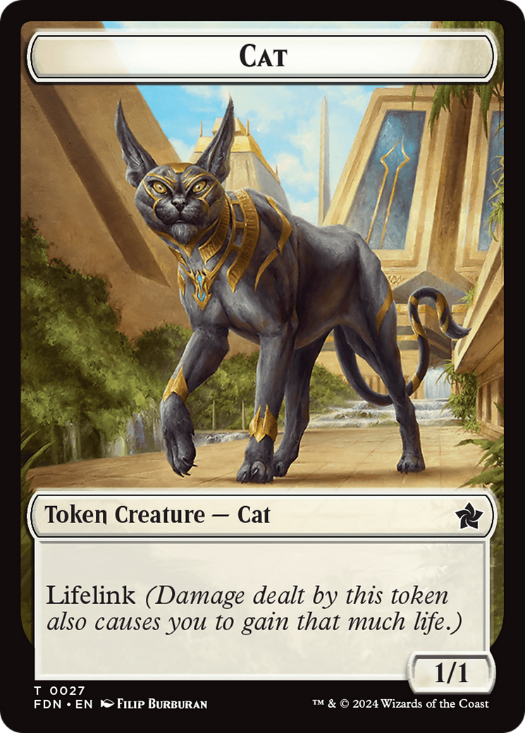 Cat (0027) // Phyrexian Goblin Double-Sided Token [Foundations Tokens] | Gamer Loot