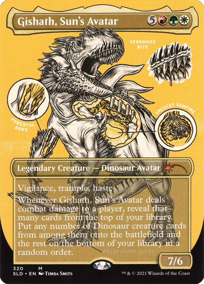 Gishath, Sun's Avatar (Borderless Foil Etched) [Secret Lair Drop Series] | Gamer Loot